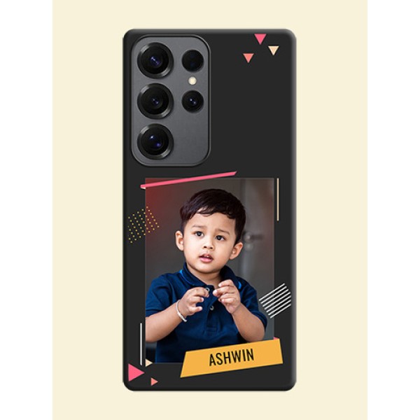 Photo Frame with Triangle Small Dots on Photo On Space Black Custom Soft Matte Mobile Back Cover - Galaxy S25 Ultra 5G
