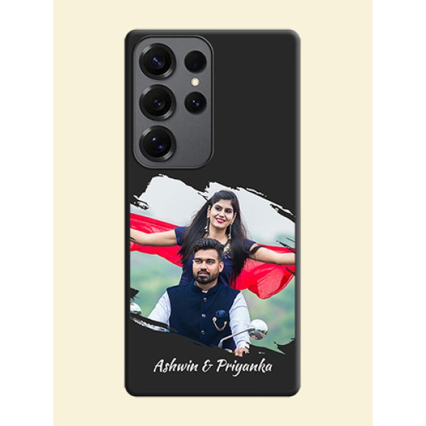 Grunge Brush Strokes on Photo On Space Black Custom Soft Matte Mobile Back Cover - Galaxy S25 Ultra 5G Grunge Brush Strokes on Photo On Space Black Custom Soft Matte Mobile Back Cover - Galaxy S25 Ultra 5G