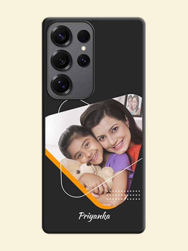 Yellow Triangle on Photo On Space Black Custom Soft Matte Mobile Back Cover - Galaxy S25 Ultra 5G