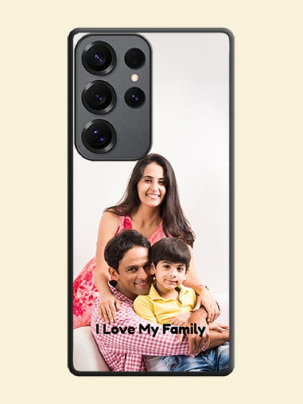 Full Single Pic Upload With Text On Space Black Custom Soft Matte Mobile Back Cover - Galaxy S25 Ultra 5G