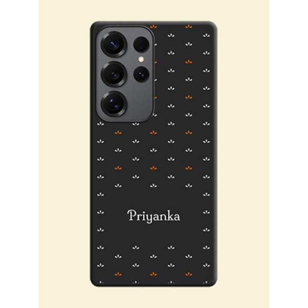 Simple Pattern With Custom Text On Space Black Custom Soft Matte Mobile Back Cover - Galaxy S25 Ultra 5G Simple Pattern With Custom Text On Space Black Custom Soft Matte Mobile Back Cover - Galaxy S25 Ultra 5G