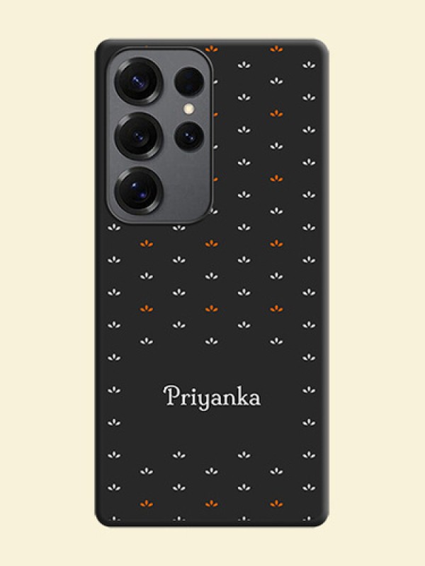 Simple Pattern With Custom Text On Space Black Custom Soft Matte Mobile Back Cover - Galaxy S25 Ultra 5G