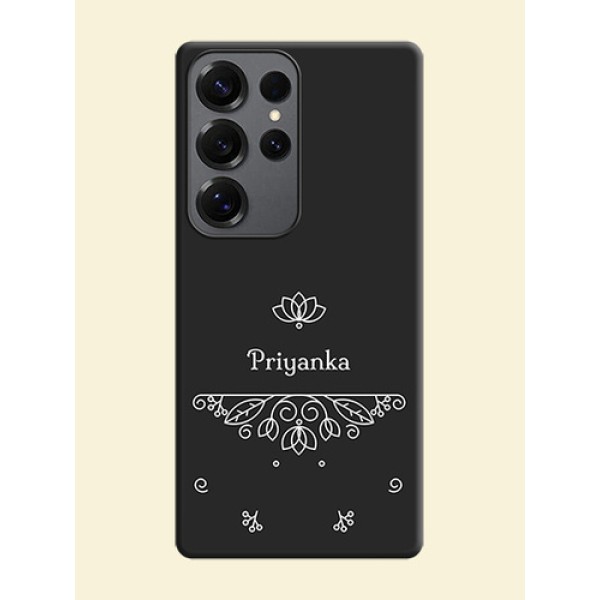 Lotus Garden Custom Text On Space Black Custom Soft Matte Mobile Back Cover - Galaxy S25 Ultra 5G Lotus Garden Custom Text On Space Black Custom Soft Matte Mobile Back Cover - Galaxy S25 Ultra 5G