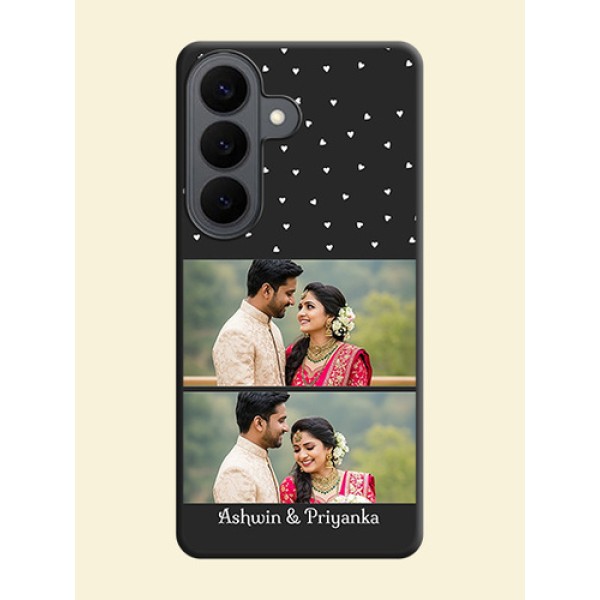 Miniature Love Symbols with Name On Space Black Custom Soft Matte Mobile Back Cover - Samsung Galaxy S26 5G Miniature Love Symbols with Name On Space Black Custom Soft Matte Mobile Back Cover - Samsung Galaxy S26 5G