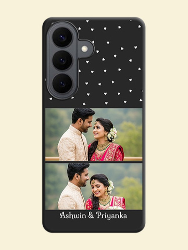 Miniature Love Symbols with Name On Space Black Custom Soft Matte Mobile Back Cover - Samsung Galaxy S26 5G