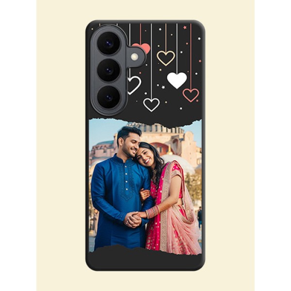 Love Hangings with Splash Wave Picture On Space Black Custom Soft Matte Mobile Back Cover - Samsung Galaxy S26 5G Love Hangings with Splash Wave Picture On Space Black Custom Soft Matte Mobile Back Cover - Samsung Galaxy S26 5G