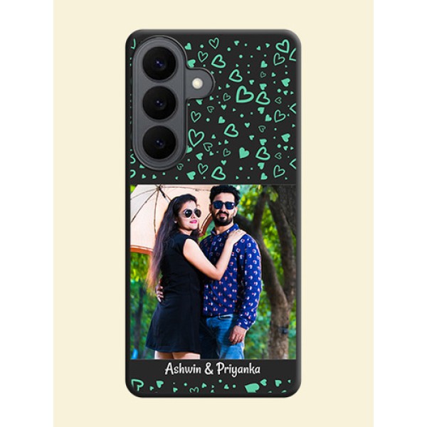 Sea Green Indefinite Love Pattern on Photo On Space Black Custom Soft Matte Mobile Back Cover - Samsung Galaxy S26 5G Sea Green Indefinite Love Pattern on Photo On Space Black Custom Soft Matte Mobile Back Cover - Samsung Galaxy S26 5G