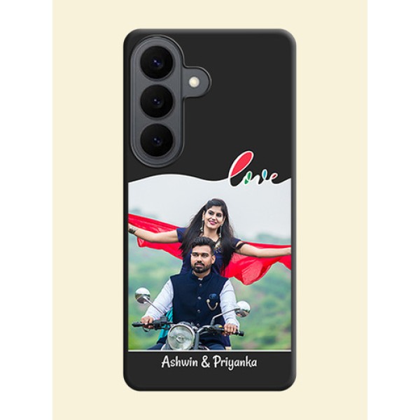 Fall in Love Pattern with Picture on Photo On Space Black Custom Soft Matte Mobile Back Cover - Samsung Galaxy S26 5G Fall in Love Pattern with Picture on Photo On Space Black Custom Soft Matte Mobile Back Cover - Samsung Galaxy S26 5G