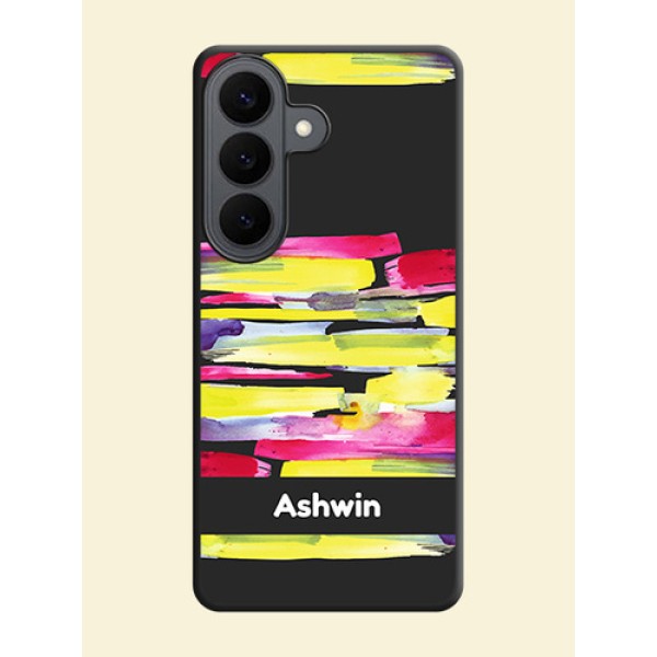 Brush Coloured On Space Black Custom Soft Matte Mobile Back Cover - Samsung Galaxy S26 5G Brush Coloured On Space Black Custom Soft Matte Mobile Back Cover - Samsung Galaxy S26 5G