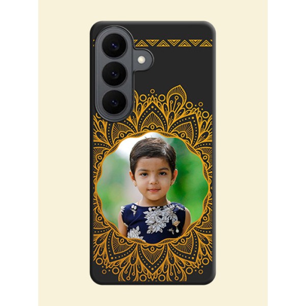 Round Image with Floral Design On Space Black Custom Soft Matte Mobile Back Cover - Samsung Galaxy S26 5G Round Image with Floral Design On Space Black Custom Soft Matte Mobile Back Cover - Samsung Galaxy S26 5G