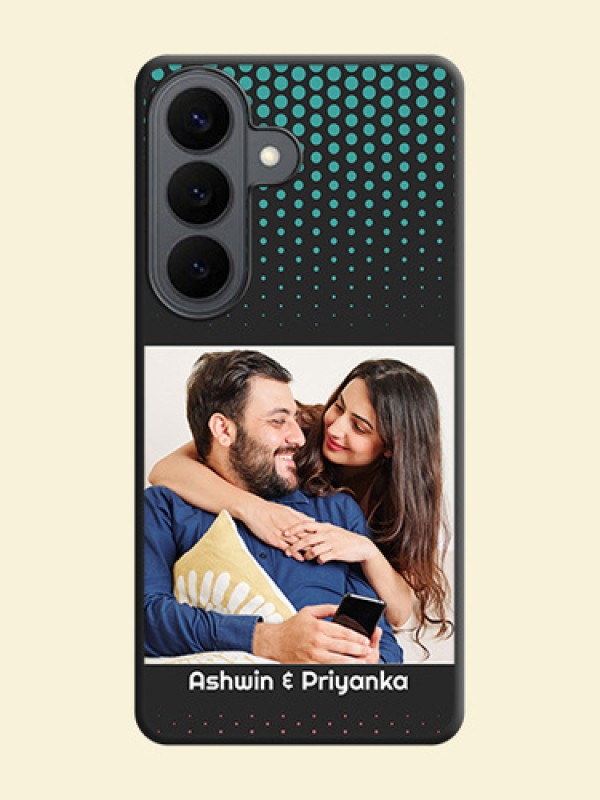 Faded Dots with Grunge Photo Frame and Text On Space Black Custom Soft Matte Mobile Back Cover - Samsung Galaxy S26 5G