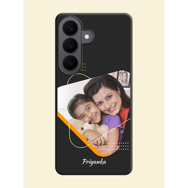 Yellow Triangle on Photo On Space Black Custom Soft Matte Mobile Back Cover - Samsung Galaxy S26 5G Yellow Triangle on Photo On Space Black Custom Soft Matte Mobile Back Cover - Samsung Galaxy S26 5G