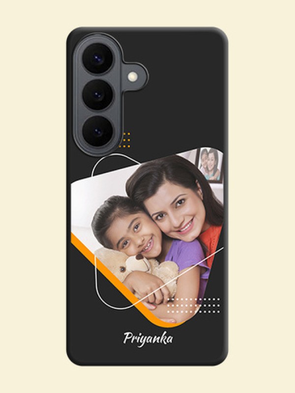 Yellow Triangle on Photo On Space Black Custom Soft Matte Mobile Back Cover - Samsung Galaxy S26 5G