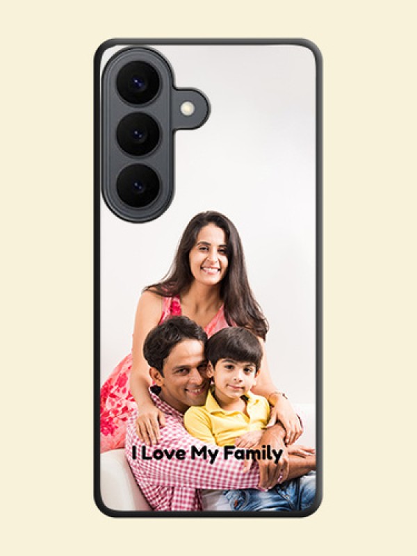 Full Single Pic Upload With Text On Space Black Custom Soft Matte Mobile Back Cover - Samsung Galaxy S26 5G