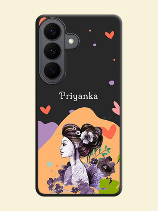 Namecase For Her With Fancy Lady Image On Space Black Custom Soft Matte Mobile Back Cover - Samsung Galaxy S26 5G