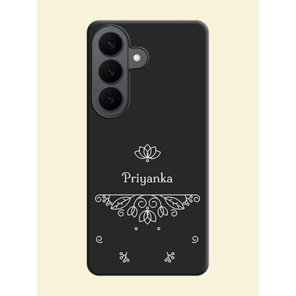 Lotus Garden Custom Text On Space Black Custom Soft Matte Mobile Back Cover - Samsung Galaxy S26 5G Lotus Garden Custom Text On Space Black Custom Soft Matte Mobile Back Cover - Samsung Galaxy S26 5G