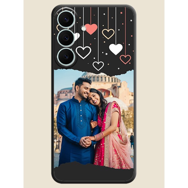 Love Hangings with Splash Wave Picture On Space Black Custom Soft Matte Mobile Back Cover - Samsung Galaxy S26 FE 5G Love Hangings with Splash Wave Picture On Space Black Custom Soft Matte Mobile Back Cover - Samsung Galaxy S26 FE 5G