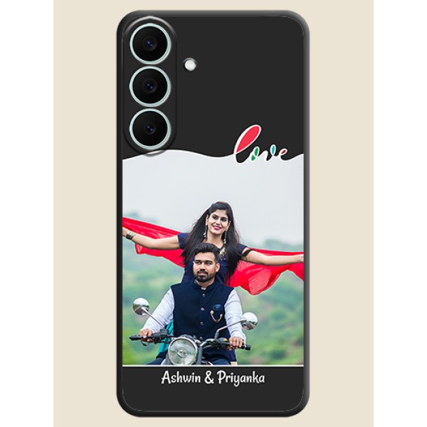 Fall in Love Pattern with Picture on Photo On Space Black Custom Soft Matte Mobile Back Cover - Samsung Galaxy S26 FE 5G Fall in Love Pattern with Picture on Photo On Space Black Custom Soft Matte Mobile Back Cover - Samsung Galaxy S26 FE 5G