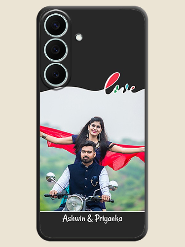 Fall in Love Pattern with Picture on Photo On Space Black Custom Soft Matte Mobile Back Cover - Samsung Galaxy S26 FE 5G