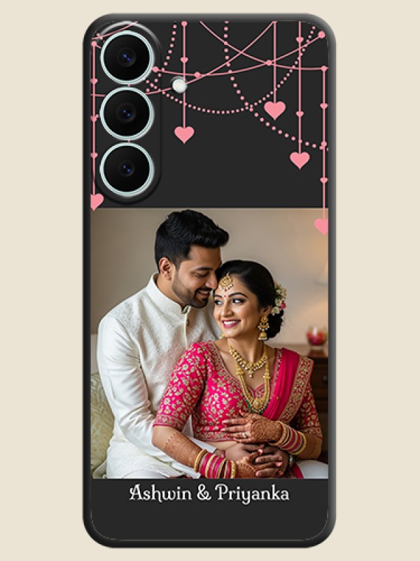 Pink Love Hangings with Text On Space Black Custom Soft Matte Mobile Back Cover - Samsung Galaxy S26 FE 5G