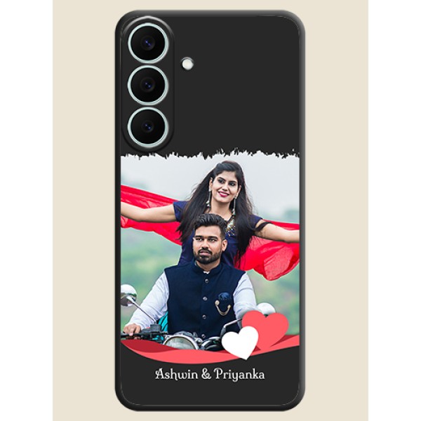 Pin Color Love Shaped Ribbon Design with Text On Space Black Custom Soft Matte Mobile Back Cover - Samsung Galaxy S26 FE 5G Pin Color Love Shaped Ribbon Design with Text On Space Black Custom Soft Matte Mobile Back Cover - Samsung Galaxy S26 FE 5G