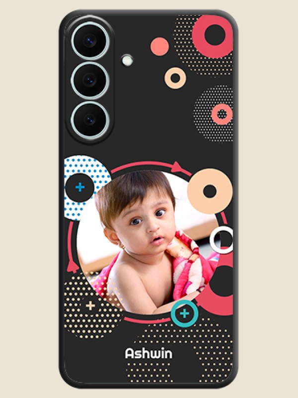 Multicoloured Round Image On Space Black Custom Soft Matte Mobile Back Cover - Samsung Galaxy S26 FE 5G