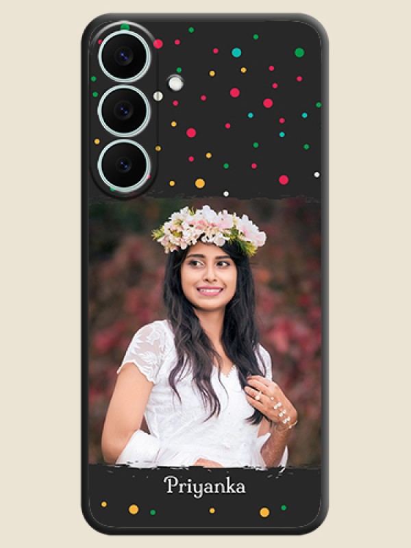 Multicolor Dotted Pattern with Text On Space Black Custom Soft Matte Mobile Back Cover - Samsung Galaxy S26 FE 5G