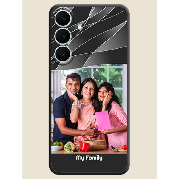 Mixed Wave Lines on Photo On Space Black Custom Soft Matte Mobile Back Cover - Samsung Galaxy S26 FE 5G Mixed Wave Lines on Photo On Space Black Custom Soft Matte Mobile Back Cover - Samsung Galaxy S26 FE 5G