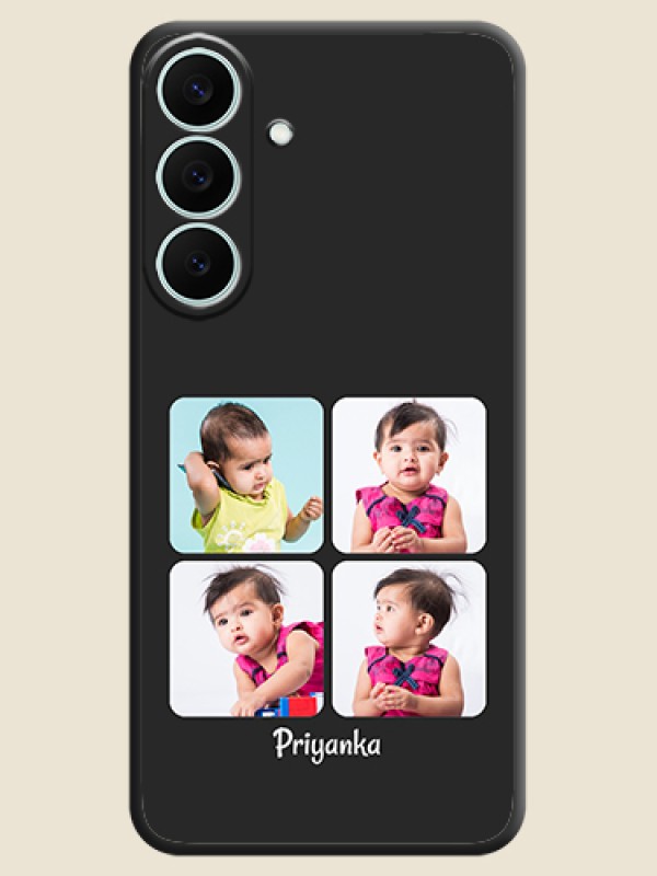 Floral Art with 6 Image Holder on Photo On Space Black Custom Soft Matte Mobile Back Cover - Samsung Galaxy S26 FE 5G