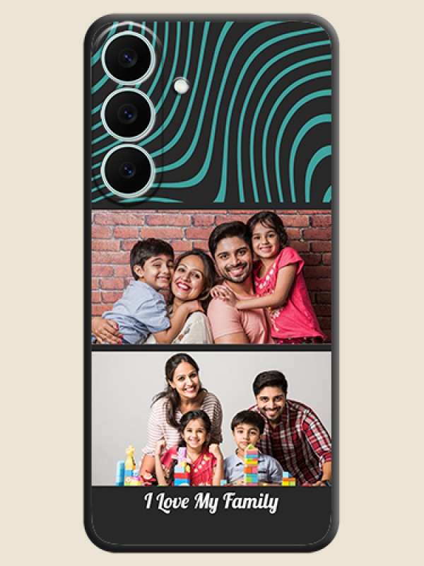 Wave Pattern with 2 Image Holder On Space Black Custom Soft Matte Mobile Back Cover - Samsung Galaxy S26 FE 5G