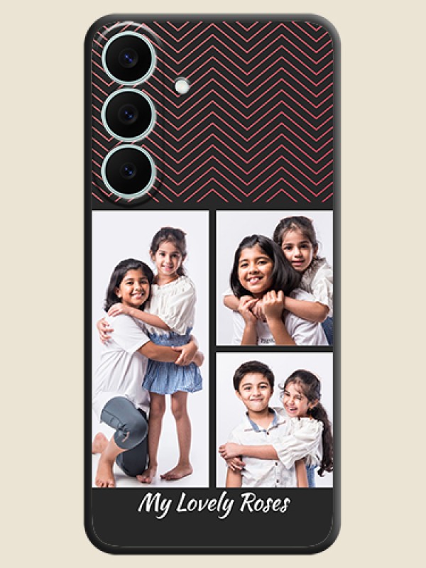 Wave Pattern with 3 Image Holder On Space Black Custom Soft Matte Mobile Back Cover - Samsung Galaxy S26 FE 5G