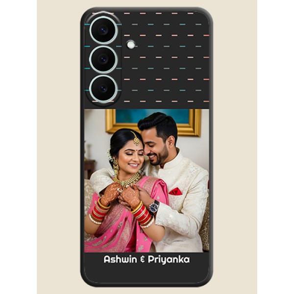 Line Pattern Design with Text On Space Black Custom Soft Matte Mobile Back Cover - Samsung Galaxy S26 FE 5G Line Pattern Design with Text On Space Black Custom Soft Matte Mobile Back Cover - Samsung Galaxy S26 FE 5G