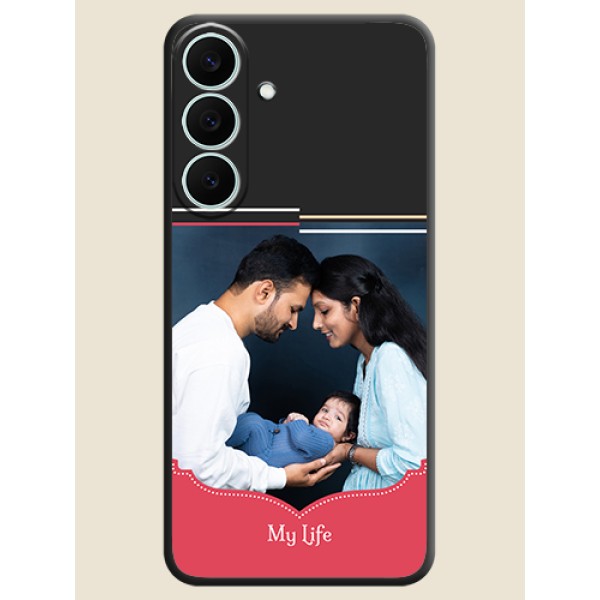 Classic Plain Design with Name On Space Black Custom Soft Matte Mobile Back Cover - Samsung Galaxy S26 FE 5G Classic Plain Design with Name On Space Black Custom Soft Matte Mobile Back Cover - Samsung Galaxy S26 FE 5G