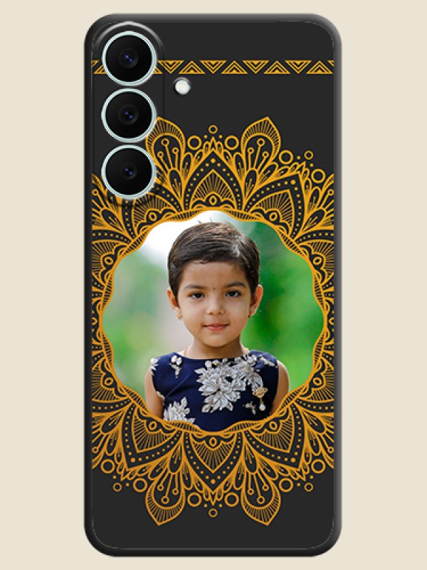Round Image with Floral Design On Space Black Custom Soft Matte Mobile Back Cover - Samsung Galaxy S26 FE 5G