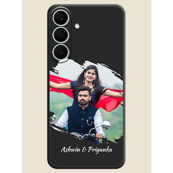 Grunge Brush Strokes on Photo On Space Black Custom Soft Matte Mobile Back Cover - Samsung Galaxy S26 FE 5G Grunge Brush Strokes on Photo On Space Black Custom Soft Matte Mobile Back Cover - Samsung Galaxy S26 FE 5G