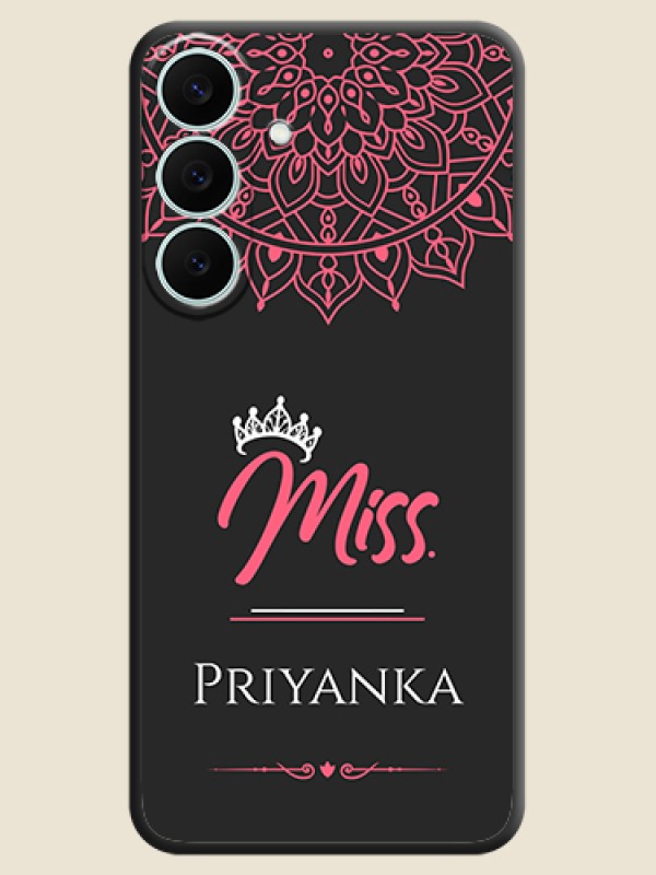 Mrs Name with Floral Design On Space Black Custom Soft Matte Mobile Back Cover - Samsung Galaxy S26 FE 5G