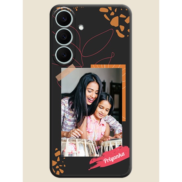 Orange Photo Frame On Space Black Custom Soft Matte Mobile Back Cover - Samsung Galaxy S26 FE 5G Orange Photo Frame On Space Black Custom Soft Matte Mobile Back Cover - Samsung Galaxy S26 FE 5G