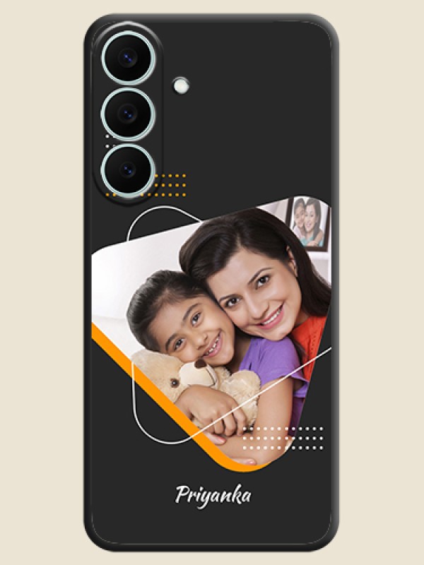 Yellow Triangle on Photo On Space Black Custom Soft Matte Mobile Back Cover - Samsung Galaxy S26 FE 5G