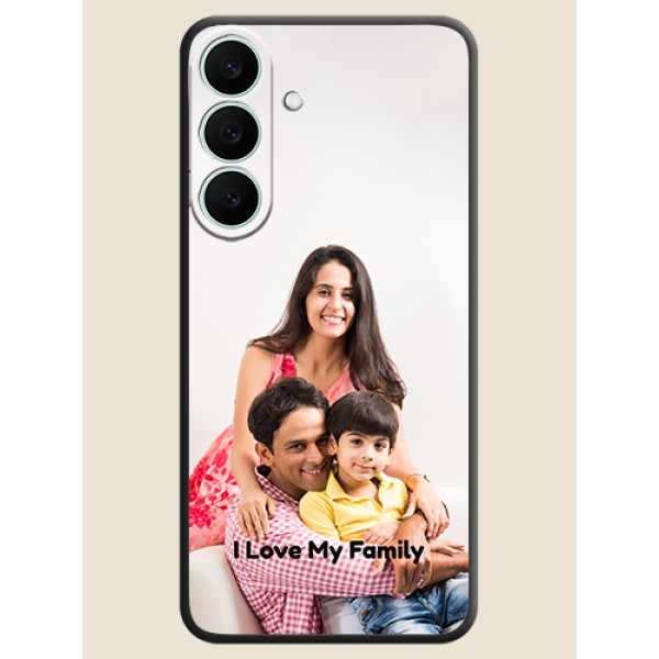 Full Single Pic Upload With Text On Space Black Custom Soft Matte Mobile Back Cover - Samsung Galaxy S26 FE 5G Full Single Pic Upload With Text On Space Black Custom Soft Matte Mobile Back Cover - Samsung Galaxy S26 FE 5G