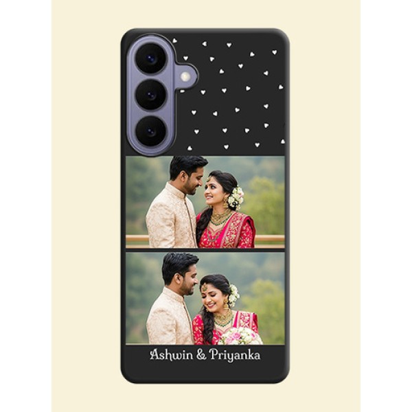 Miniature Love Symbols with Name On Space Black Custom Soft Matte Mobile Back Cover - Samsung Galaxy S26 Plus 5G Miniature Love Symbols with Name On Space Black Custom Soft Matte Mobile Back Cover - Samsung Galaxy S26 Plus 5G