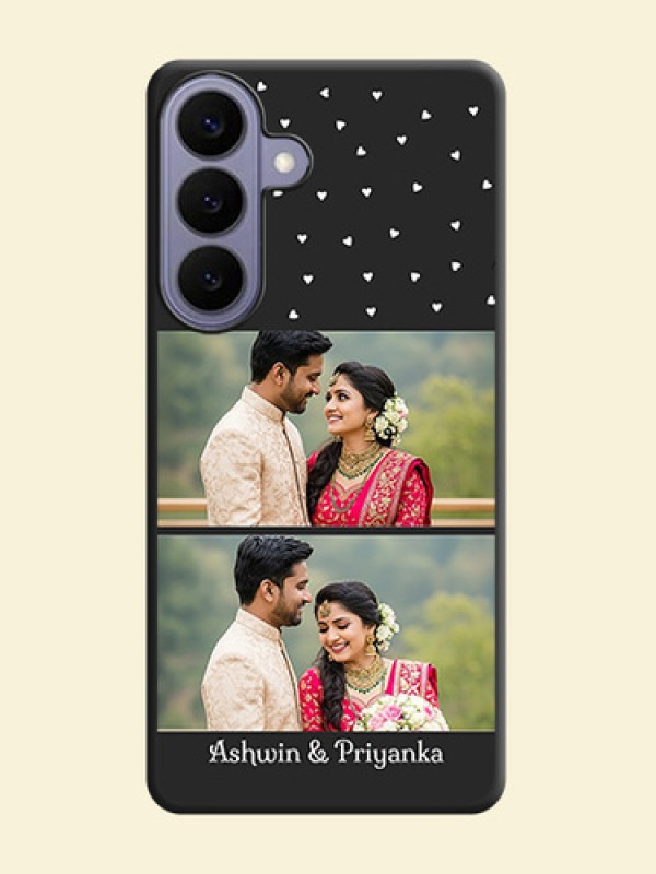 Miniature Love Symbols with Name On Space Black Custom Soft Matte Mobile Back Cover - Samsung Galaxy S26 Plus 5G