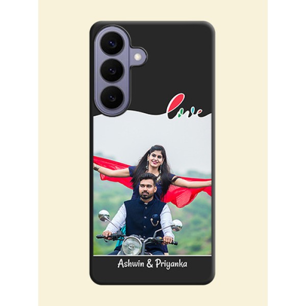 Fall in Love Pattern with Picture on Photo On Space Black Custom Soft Matte Mobile Back Cover - Samsung Galaxy S26 Plus 5G Fall in Love Pattern with Picture on Photo On Space Black Custom Soft Matte Mobile Back Cover - Samsung Galaxy S26 Plus 5G
