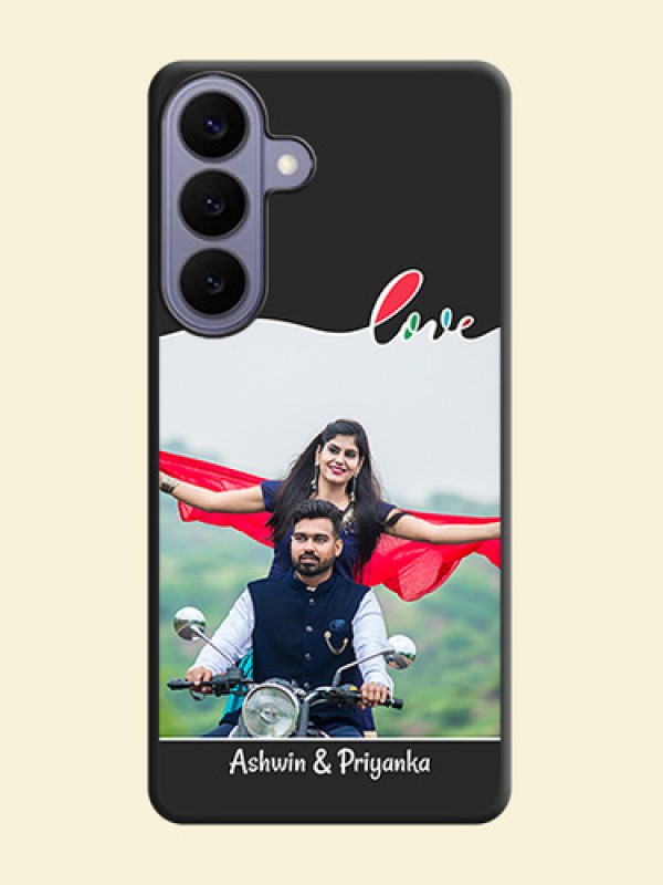 Fall in Love Pattern with Picture on Photo On Space Black Custom Soft Matte Mobile Back Cover - Samsung Galaxy S26 Plus 5G