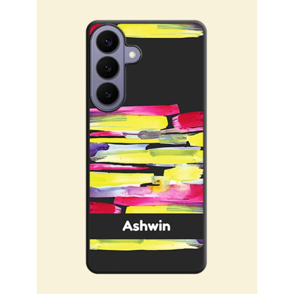 Brush Coloured On Space Black Custom Soft Matte Mobile Back Cover - Samsung Galaxy S26 Plus 5G Brush Coloured On Space Black Custom Soft Matte Mobile Back Cover - Samsung Galaxy S26 Plus 5G