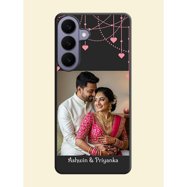 Pink Love Hangings with Text On Space Black Custom Soft Matte Mobile Back Cover - Samsung Galaxy S26 Plus 5G Pink Love Hangings with Text On Space Black Custom Soft Matte Mobile Back Cover - Samsung Galaxy S26 Plus 5G