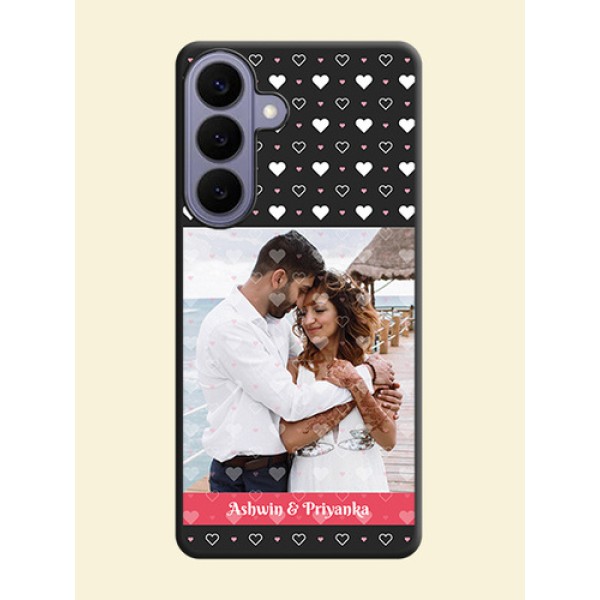 White Color Love Symbols with Text Design on Photo On Space Black Custom Soft Matte Mobile Back Cover - Samsung Galaxy S26 Plus 5G White Color Love Symbols with Text Design on Photo On Space Black Custom Soft Matte Mobile Back Cover - Samsung Galaxy S26 Plus 5G