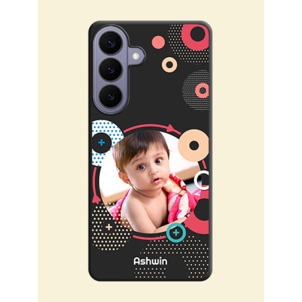Multicoloured Round Image On Space Black Custom Soft Matte Mobile Back Cover - Samsung Galaxy S26 Plus 5G Multicoloured Round Image On Space Black Custom Soft Matte Mobile Back Cover - Samsung Galaxy S26 Plus 5G