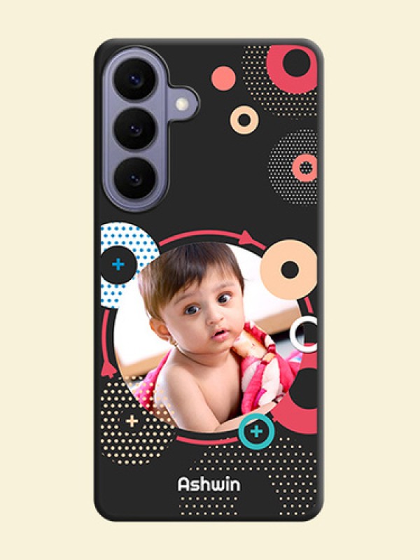 Multicoloured Round Image On Space Black Custom Soft Matte Mobile Back Cover - Samsung Galaxy S26 Plus 5G