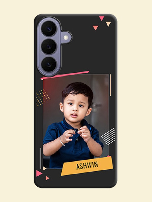 Photo Frame with Triangle Small Dots on Photo On Space Black Custom Soft Matte Mobile Back Cover - Samsung Galaxy S26 Plus 5G