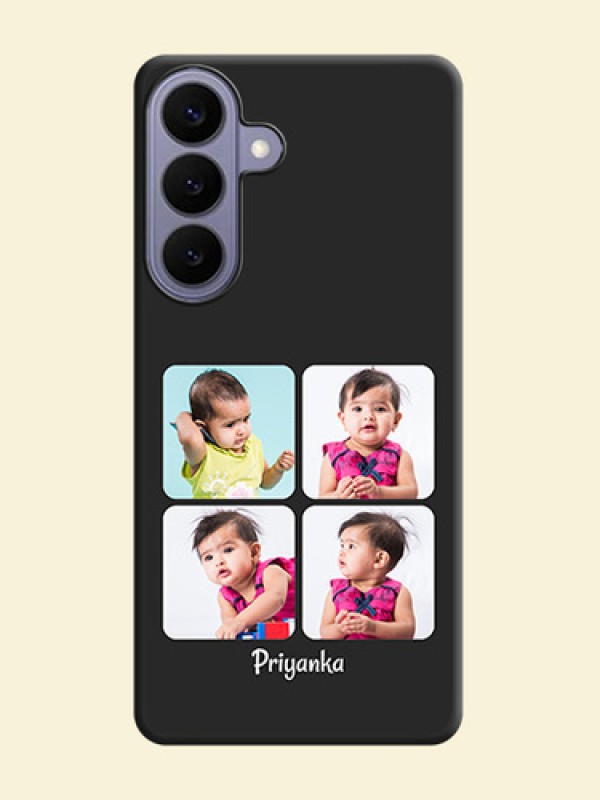 Floral Art with 6 Image Holder on Photo On Space Black Custom Soft Matte Mobile Back Cover - Samsung Galaxy S26 Plus 5G